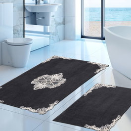 Mijölnir Juego de alfombrillas de baño de 2 piezas Plateado